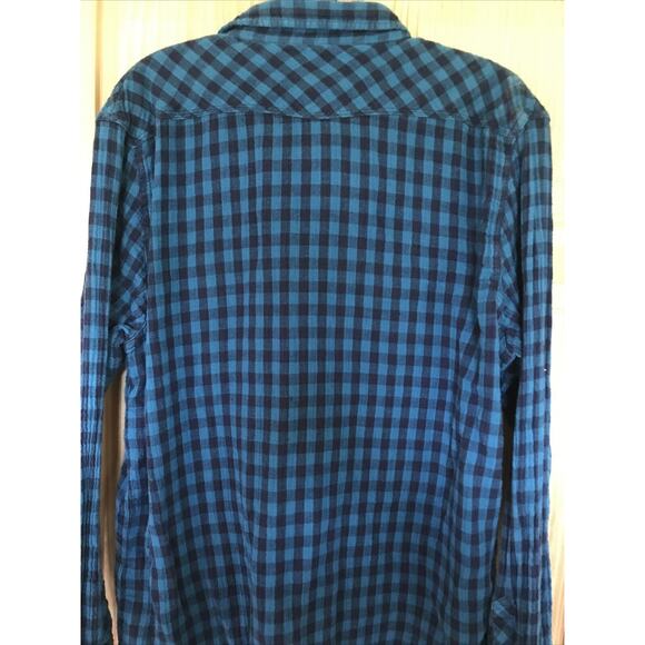 44mm Legendary Work Wear Original Vintage Men’s XL Blue Plaid Snap Button Shirt - Picture 8 of 16